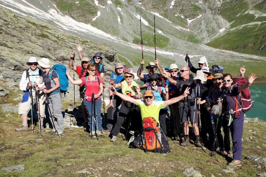 Le groupe au dessus du lac Blanc Le groupe au dessus du lac Blanc